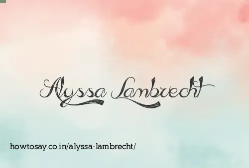 Alyssa Lambrecht