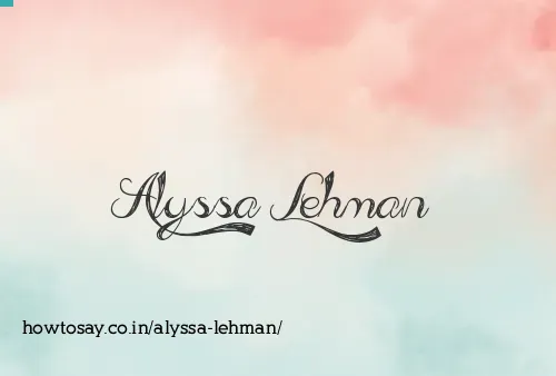 Alyssa Lehman