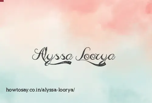 Alyssa Loorya