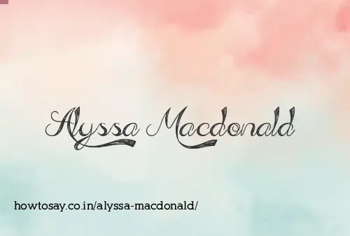Alyssa Macdonald