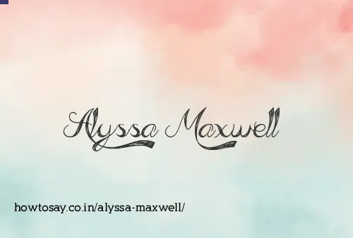 Alyssa Maxwell