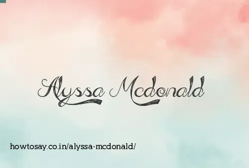 Alyssa Mcdonald