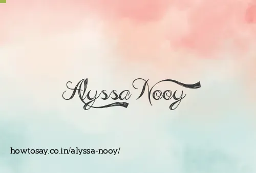 Alyssa Nooy