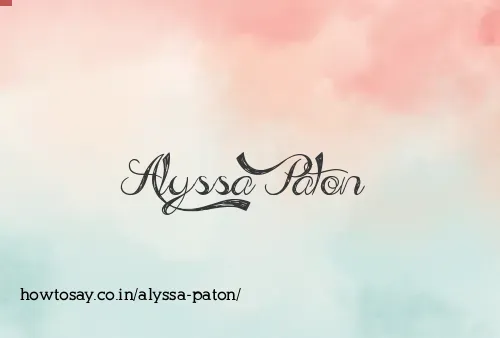 Alyssa Paton