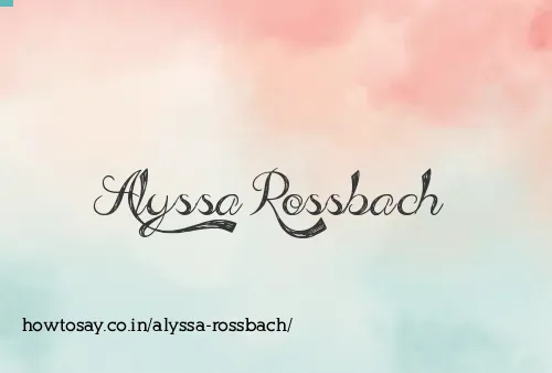 Alyssa Rossbach