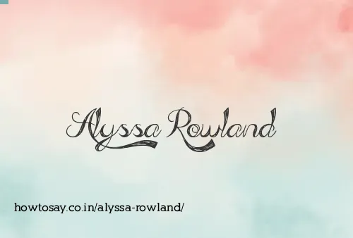 Alyssa Rowland