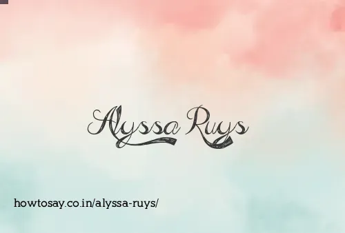 Alyssa Ruys