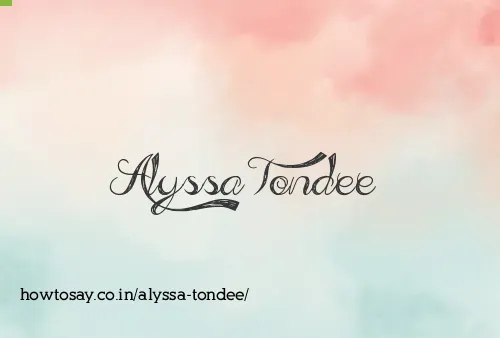 Alyssa Tondee