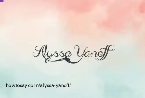 Alyssa Yanoff