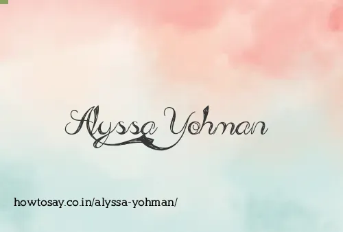 Alyssa Yohman