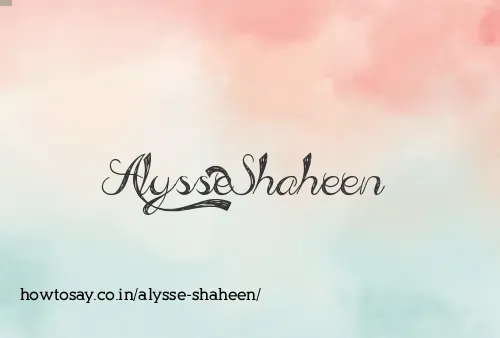 Alysse Shaheen