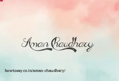 Aman Chaudhary
