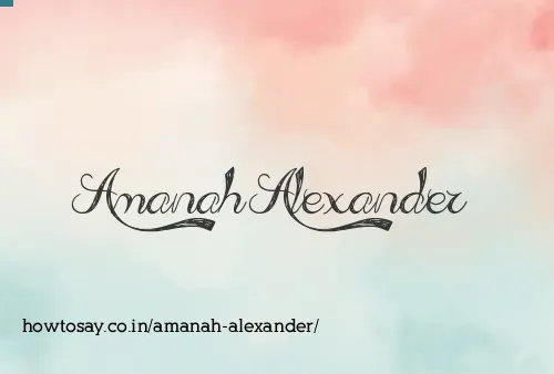 Amanah Alexander