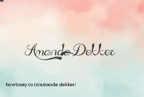 Amanda Dekker