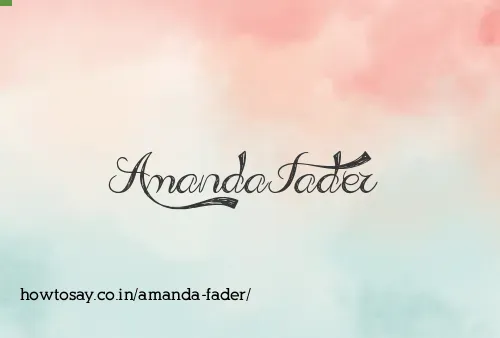 Amanda Fader