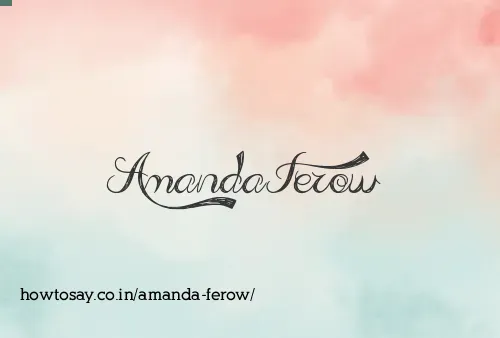 Amanda Ferow