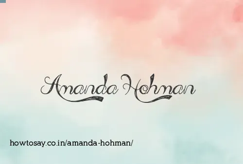 Amanda Hohman