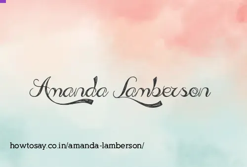 Amanda Lamberson