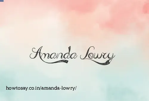 Amanda Lowry
