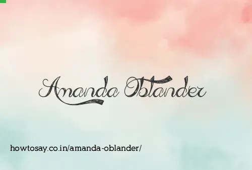 Amanda Oblander