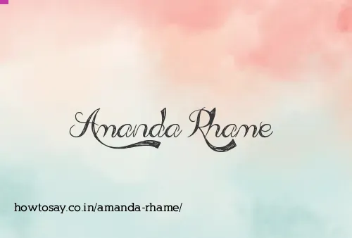 Amanda Rhame