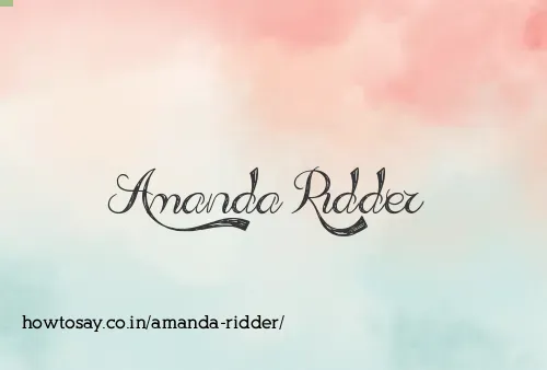 Amanda Ridder