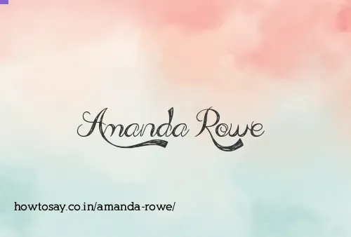Amanda Rowe