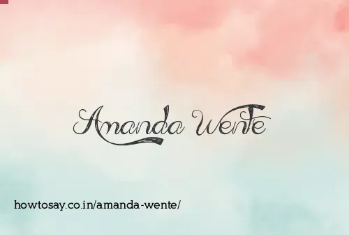 Amanda Wente