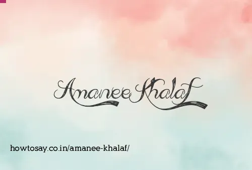 Amanee Khalaf
