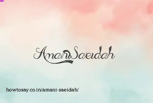 Amani Saeidah