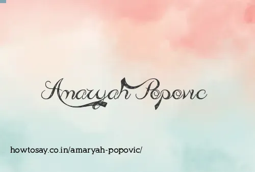 Amaryah Popovic