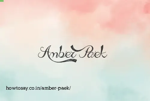 Amber Paek