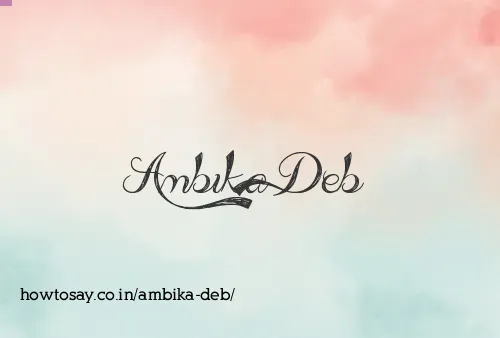 Ambika Deb