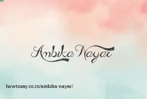 Ambika Nayar