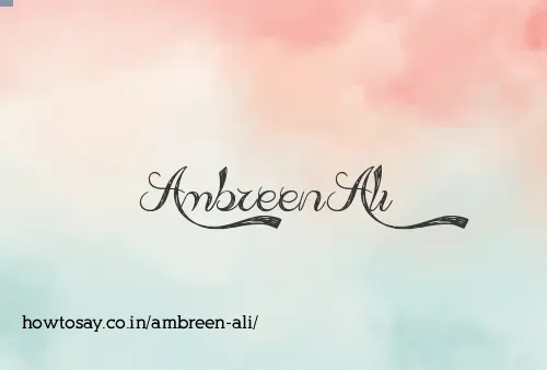 Ambreen Ali