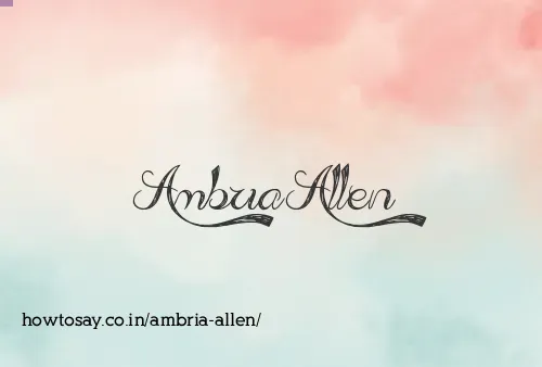 Ambria Allen