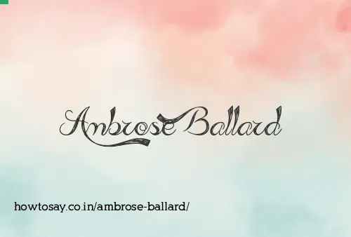 Ambrose Ballard