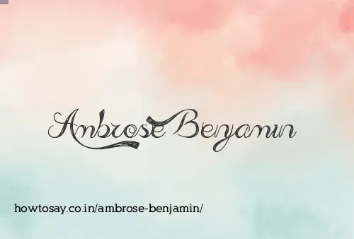 Ambrose Benjamin