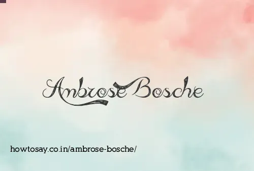 Ambrose Bosche