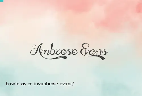 Ambrose Evans