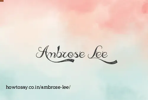 Ambrose Lee