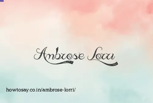 Ambrose Lorri
