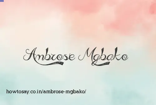 Ambrose Mgbako
