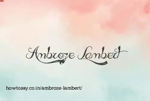 Ambroze Lambert