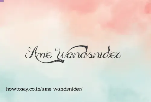 Ame Wandsnider