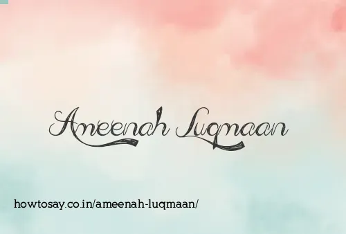 Ameenah Luqmaan