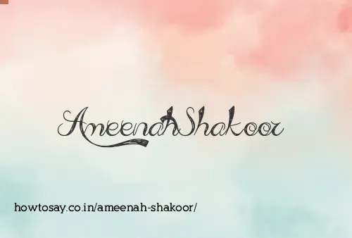 Ameenah Shakoor