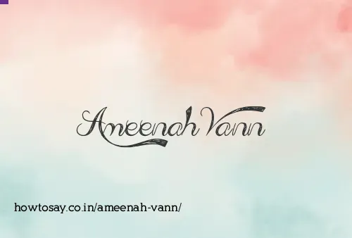 Ameenah Vann