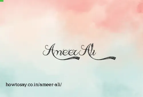 Ameer Ali