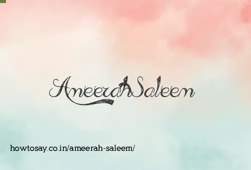 Ameerah Saleem